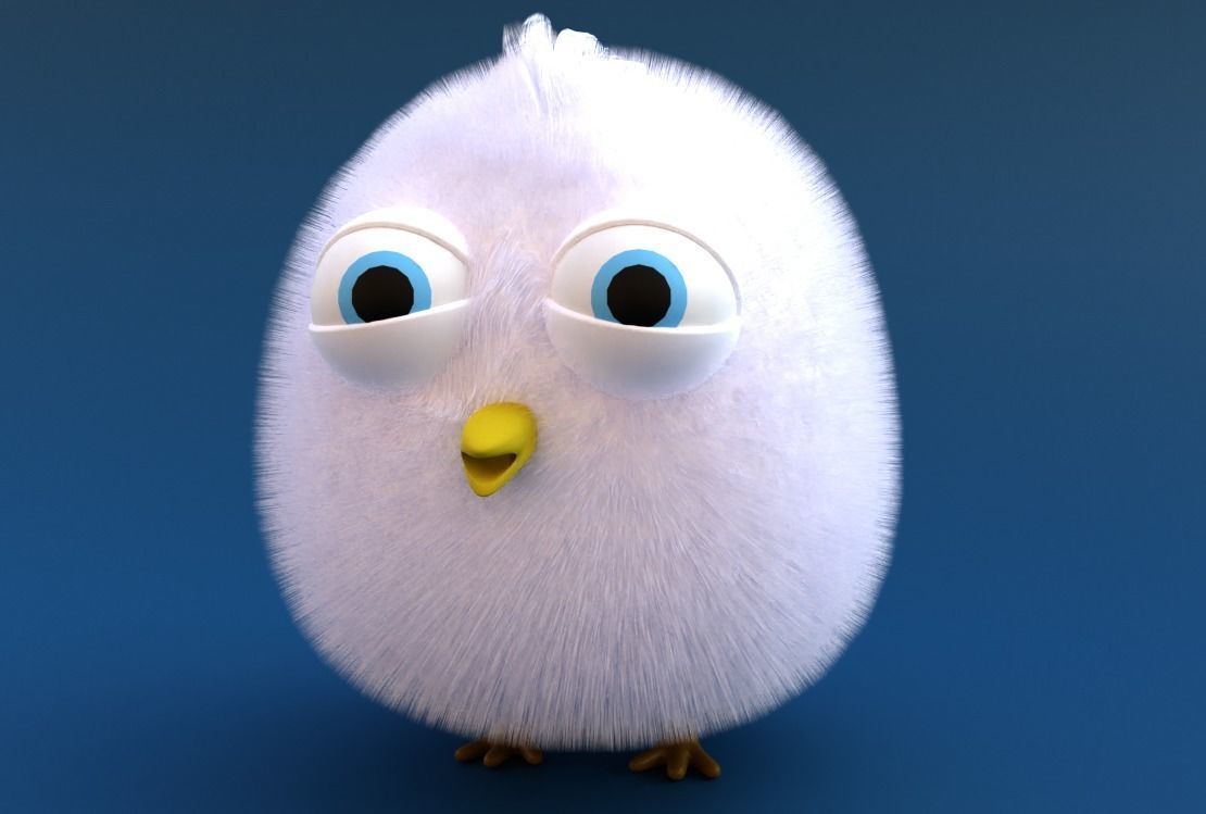 Chick bird with big eyes Free low-poly 3D model_5