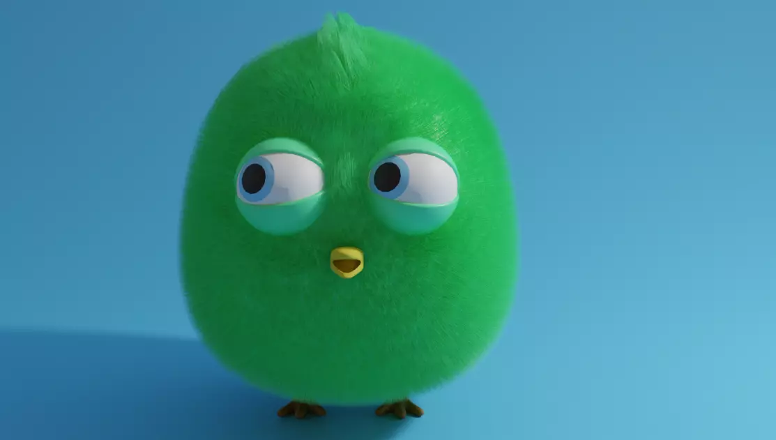 Chick bird with big eyes Free low-poly 3D model_0