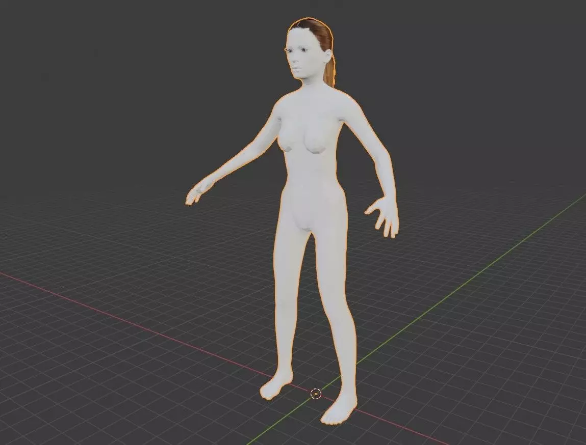 woman Low-poly 3D model_0
