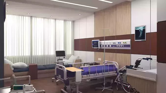 MEDICAL SPACES-HOSPITAL ROOM  3D model