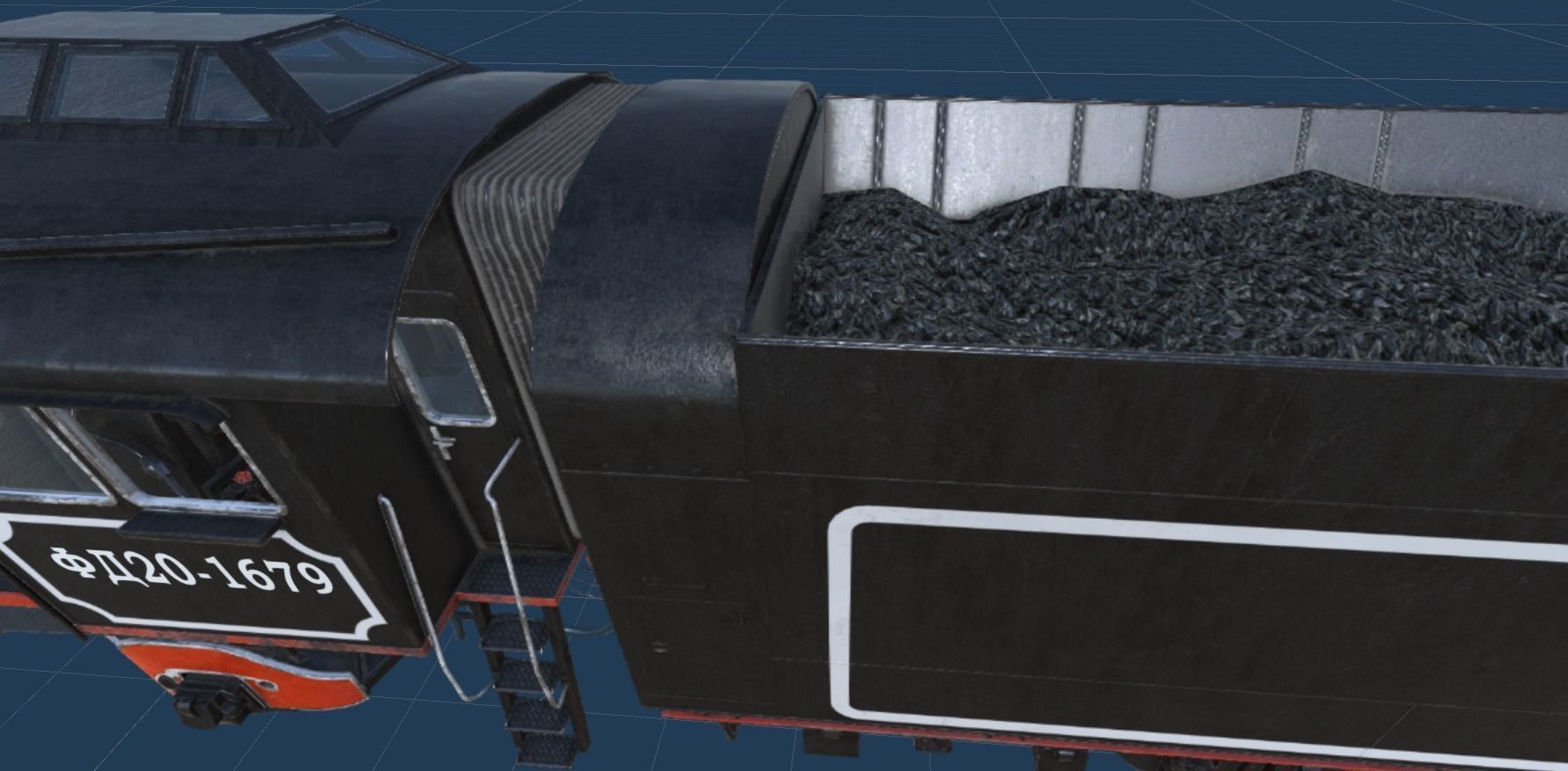 Russian locomotive class FD Low-poly 3D model_2