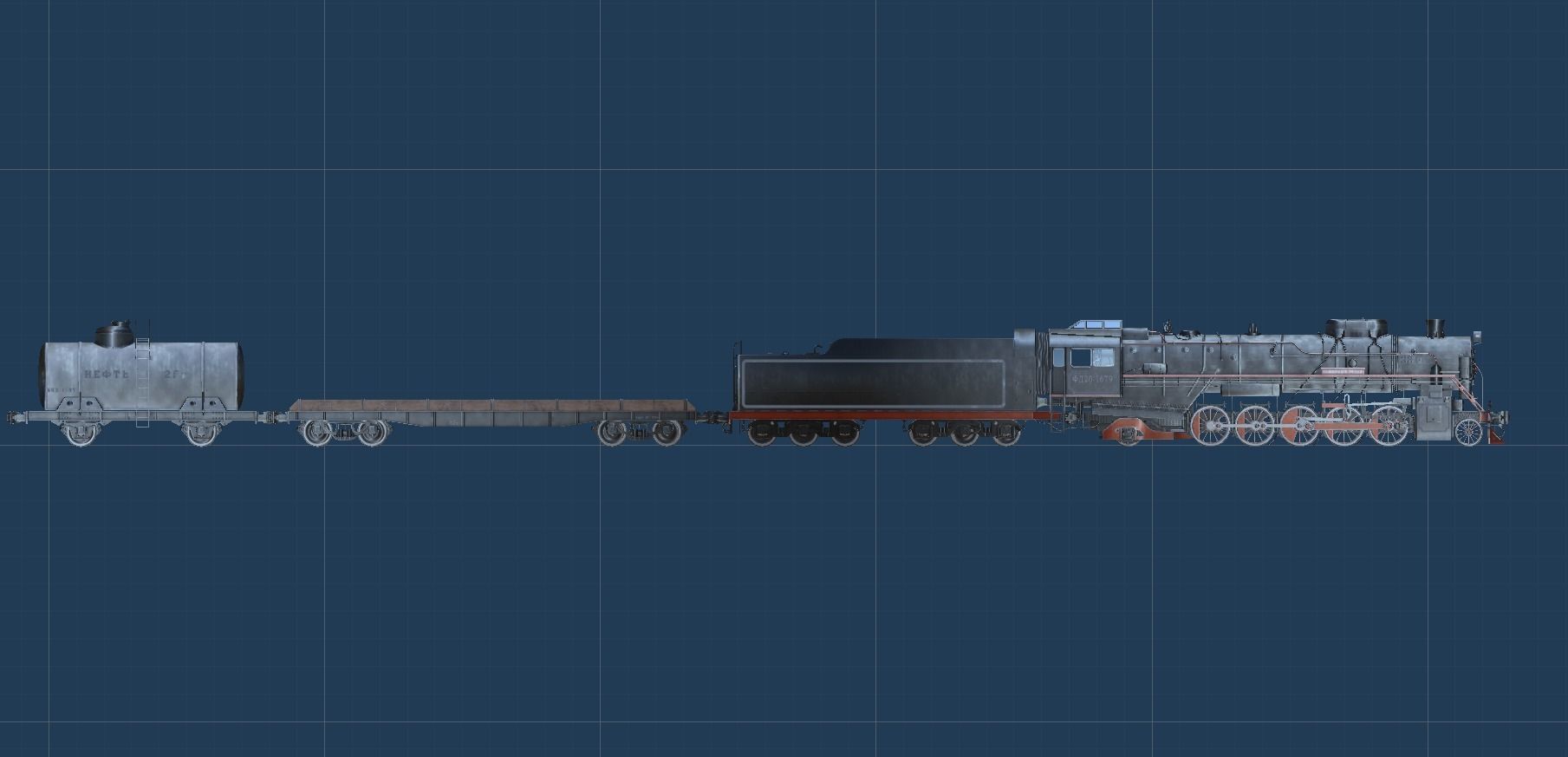 Russian locomotive class FD Low-poly 3D model_7