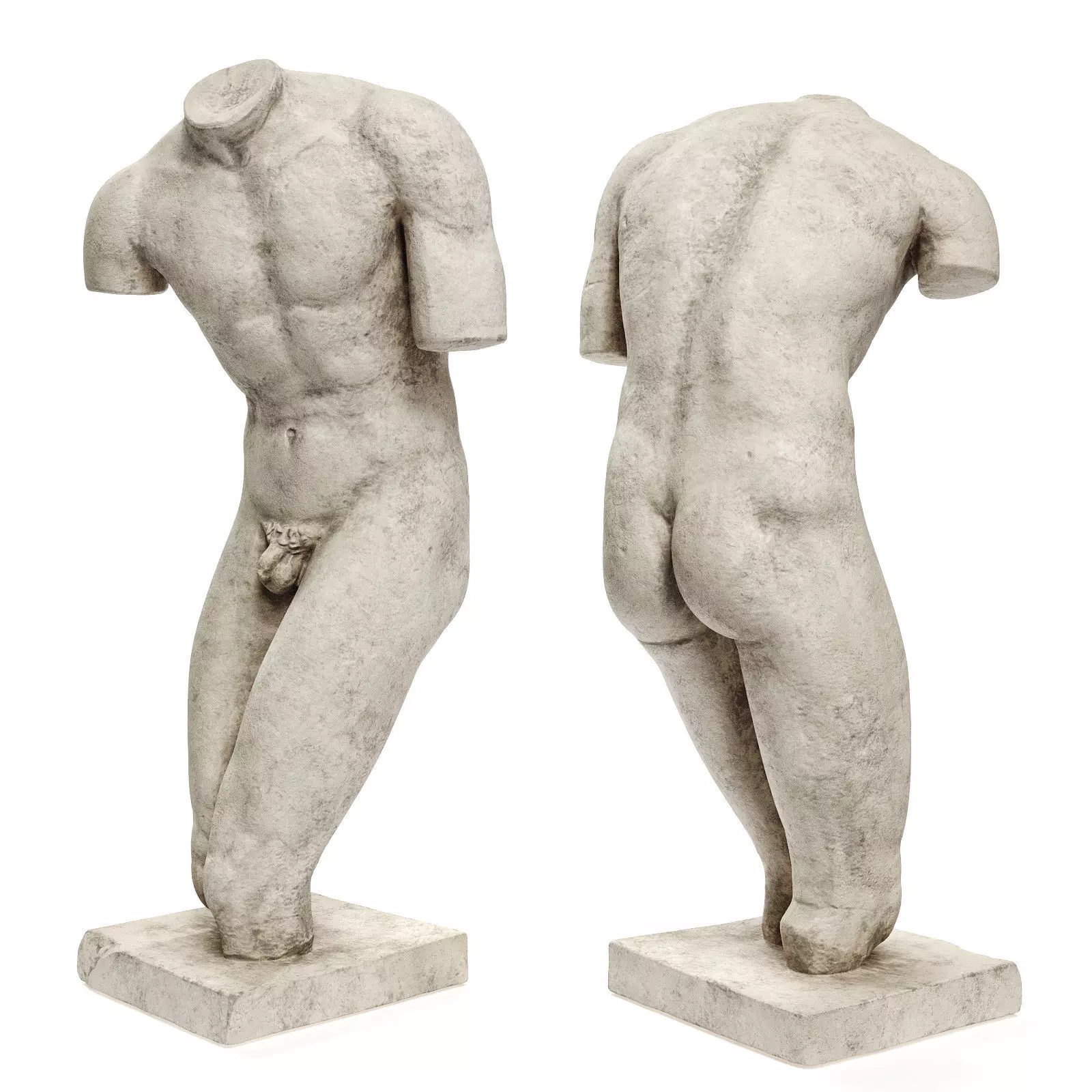 Greek warrior torso Low-poly 3D model_0