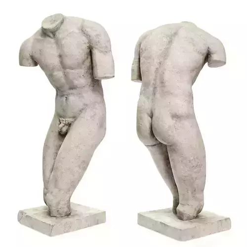 Greek warrior torso Low-poly 3D model