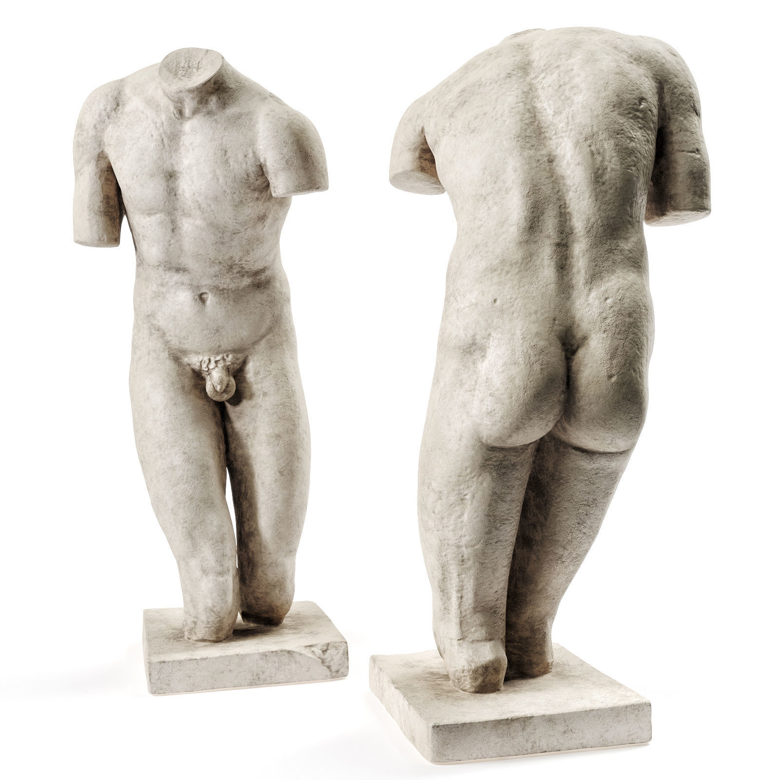 Greek warrior torso Low-poly 3D model_2