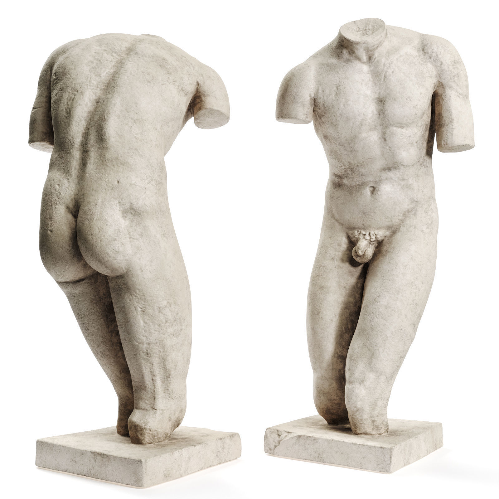 Greek warrior torso Low-poly 3D model_1