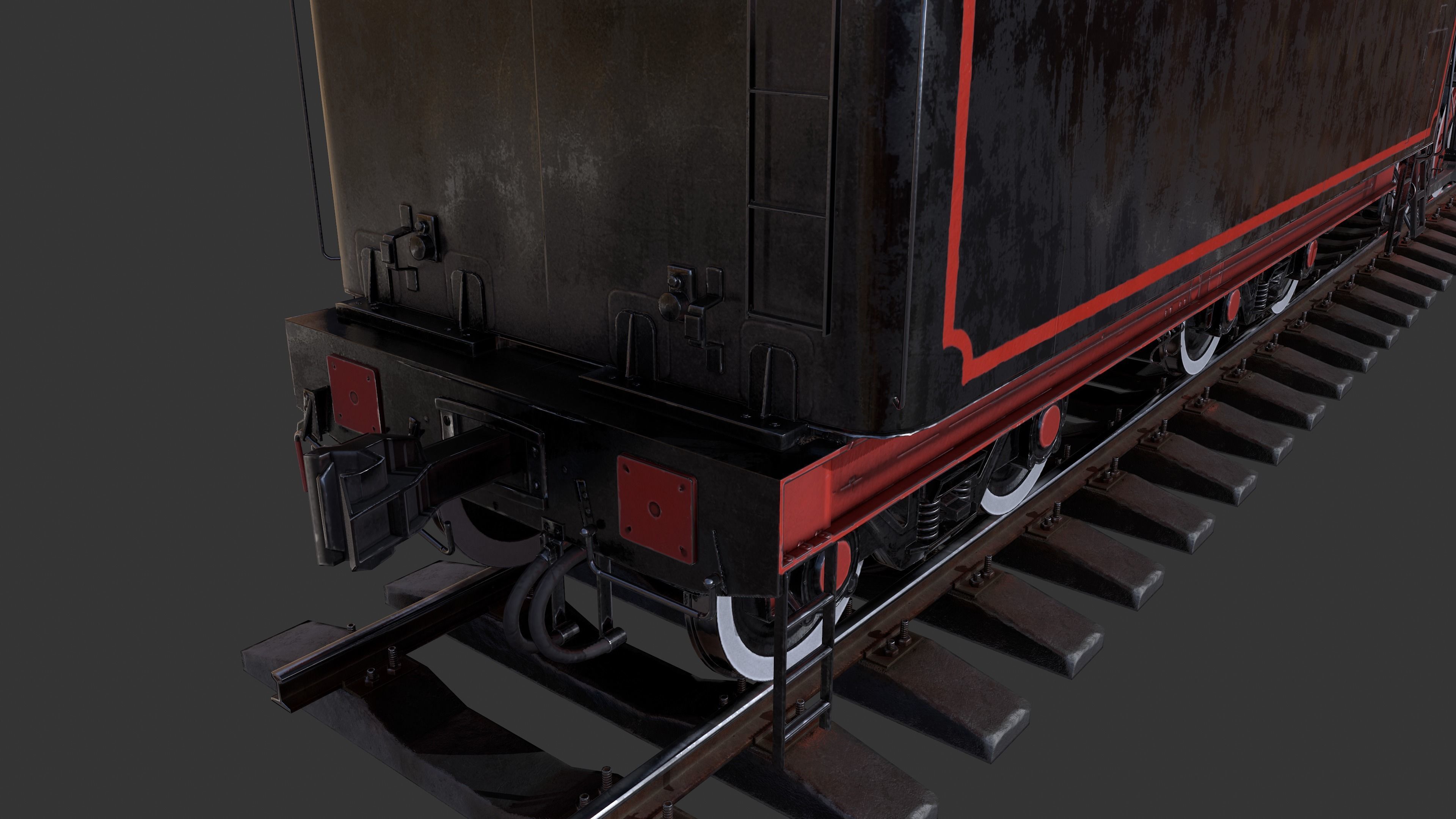 Soviet locomotive class L Low-poly 3D model_18