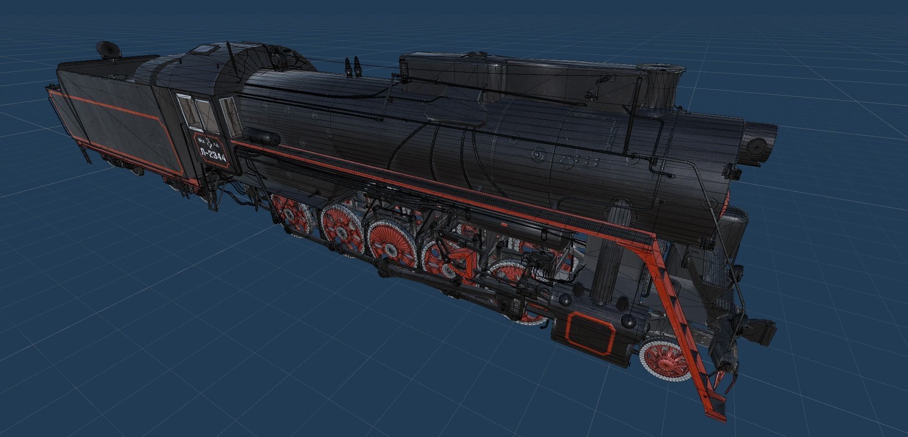 Soviet locomotive class L Low-poly 3D model_3