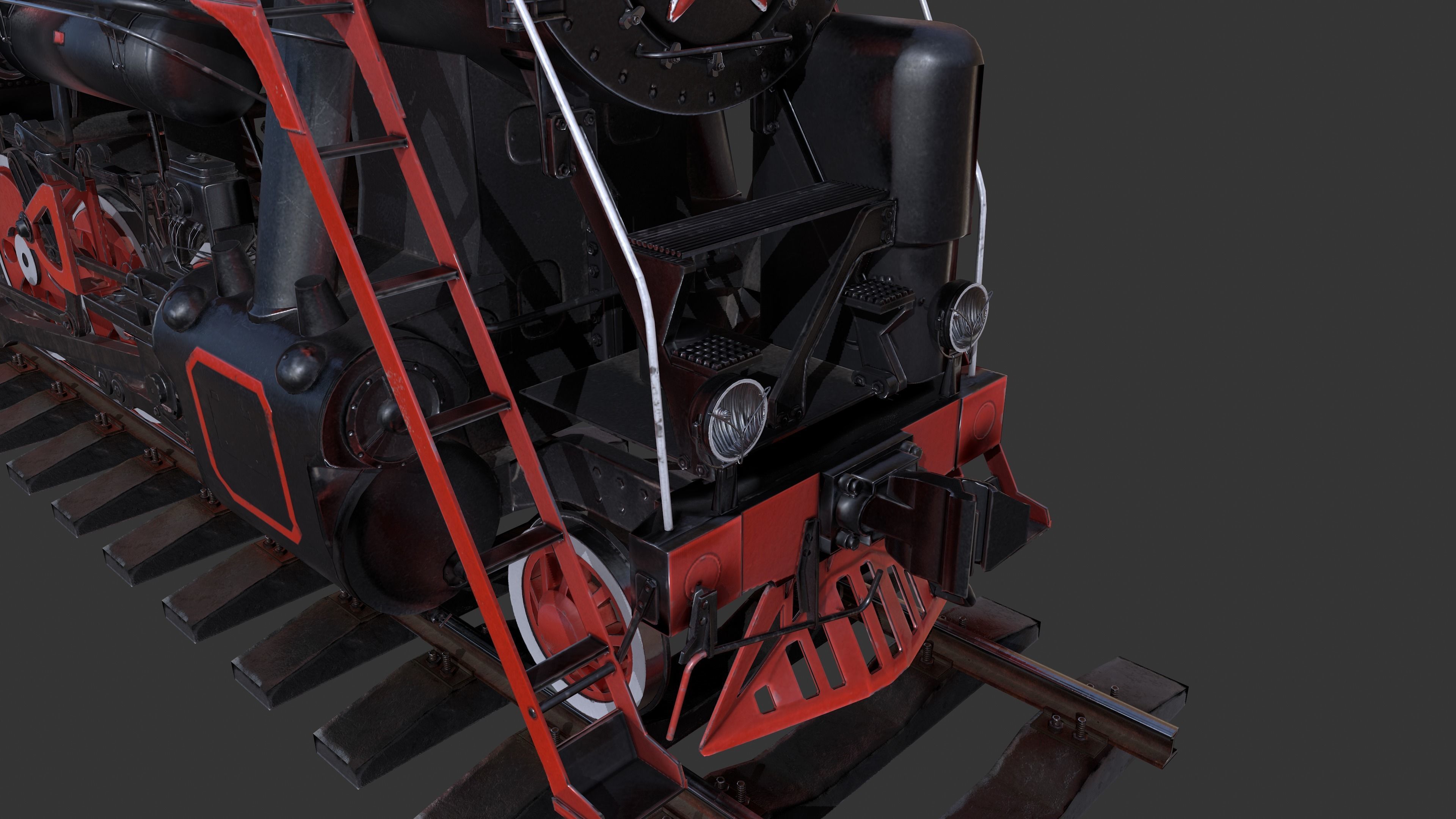 Soviet locomotive class L Low-poly 3D model_21