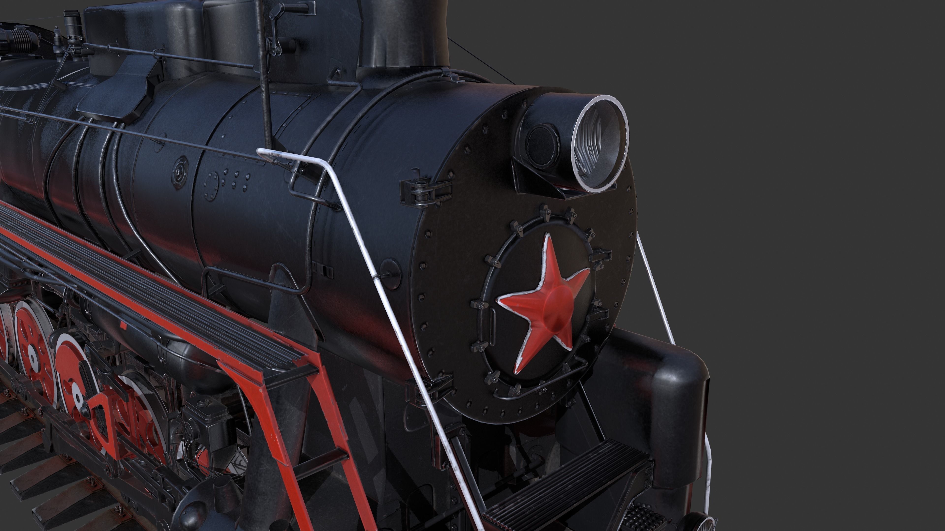 Soviet locomotive class L Low-poly 3D model_19
