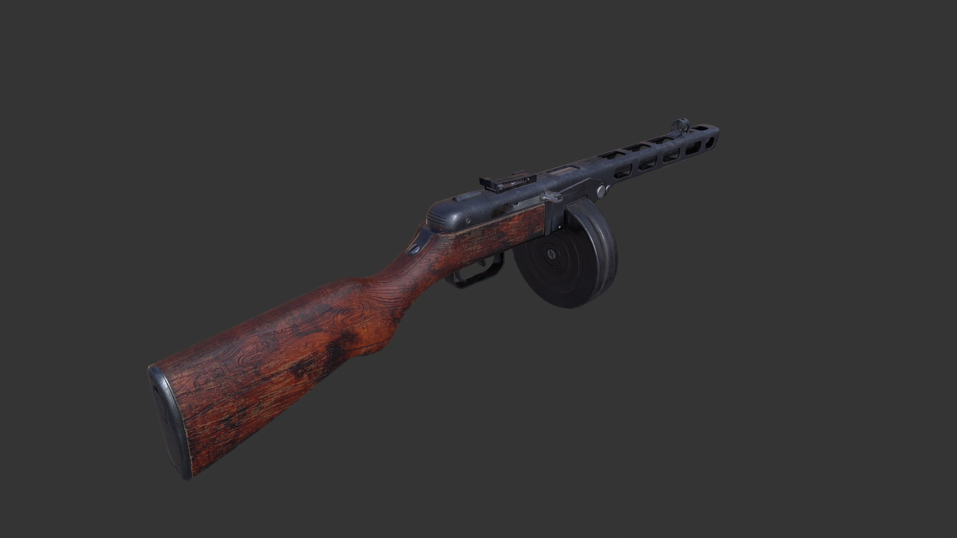 PPSh-41 Low-poly 3D model_3