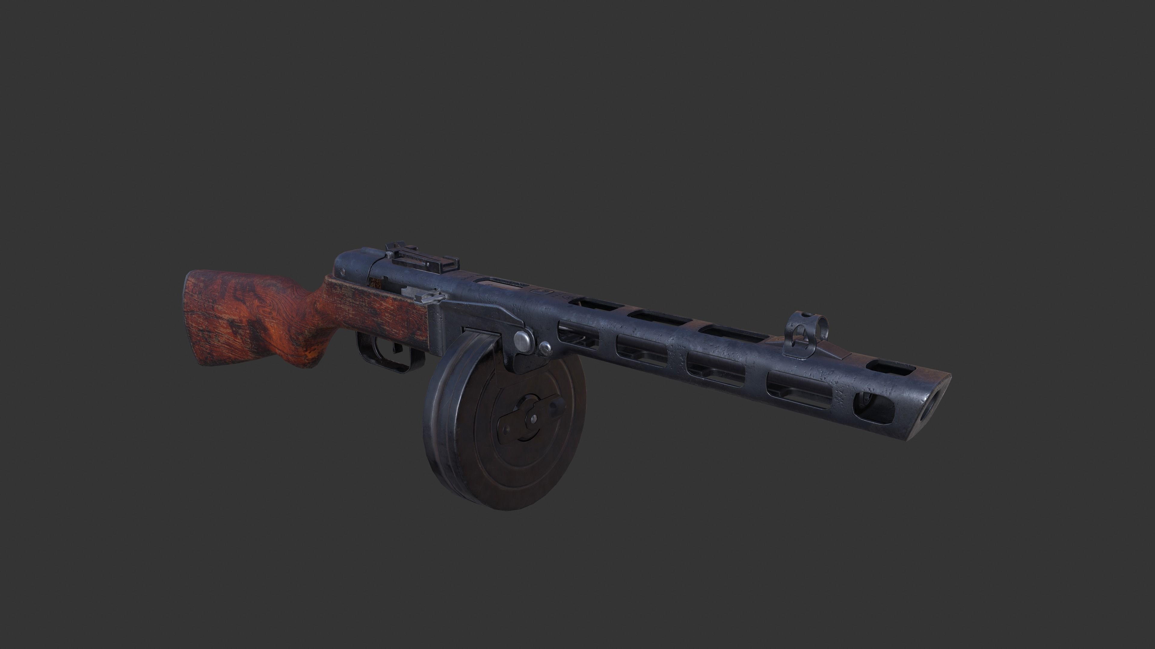 PPSh-41 Low-poly 3D model_2