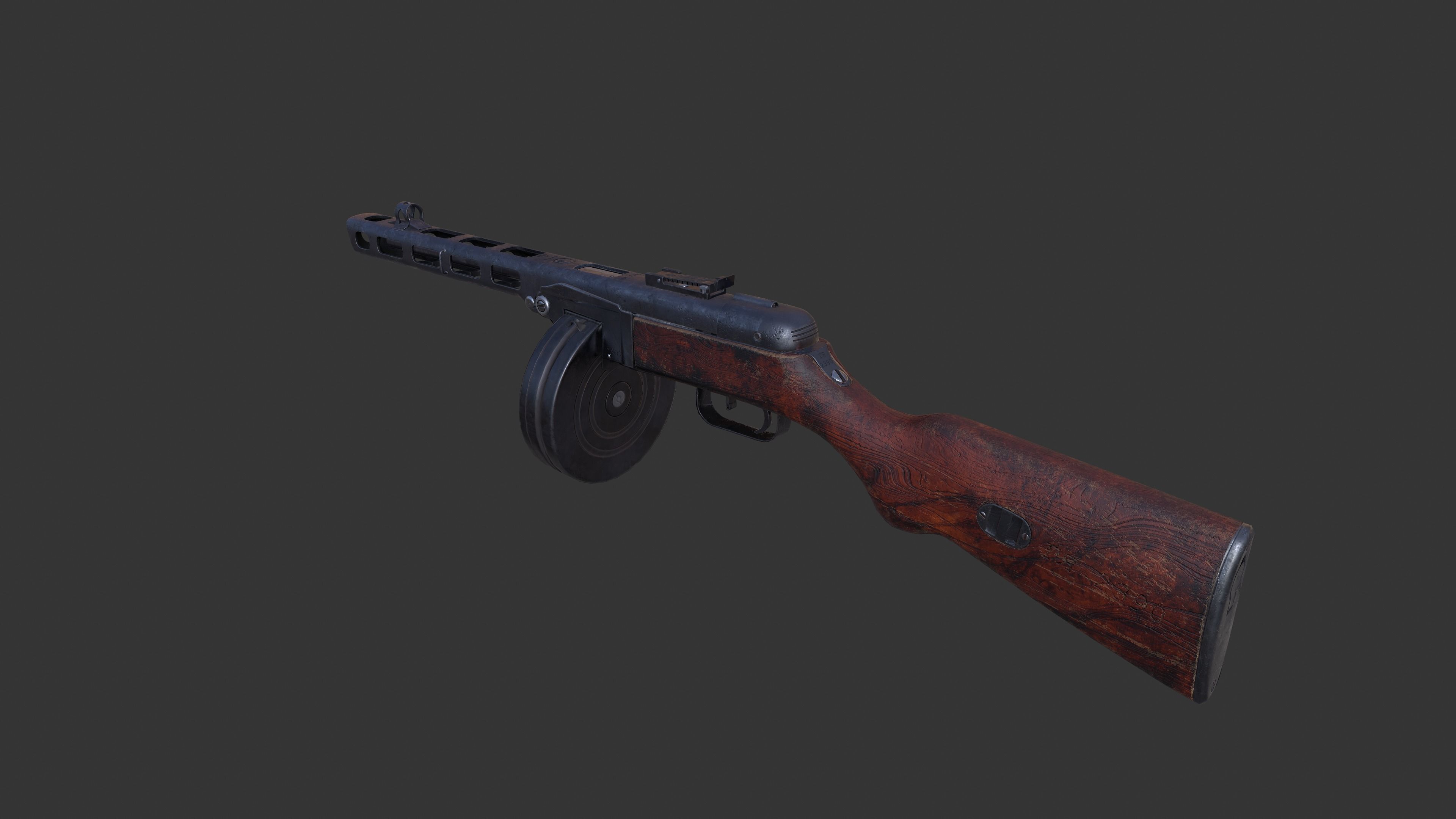 PPSh-41 Low-poly 3D model_4