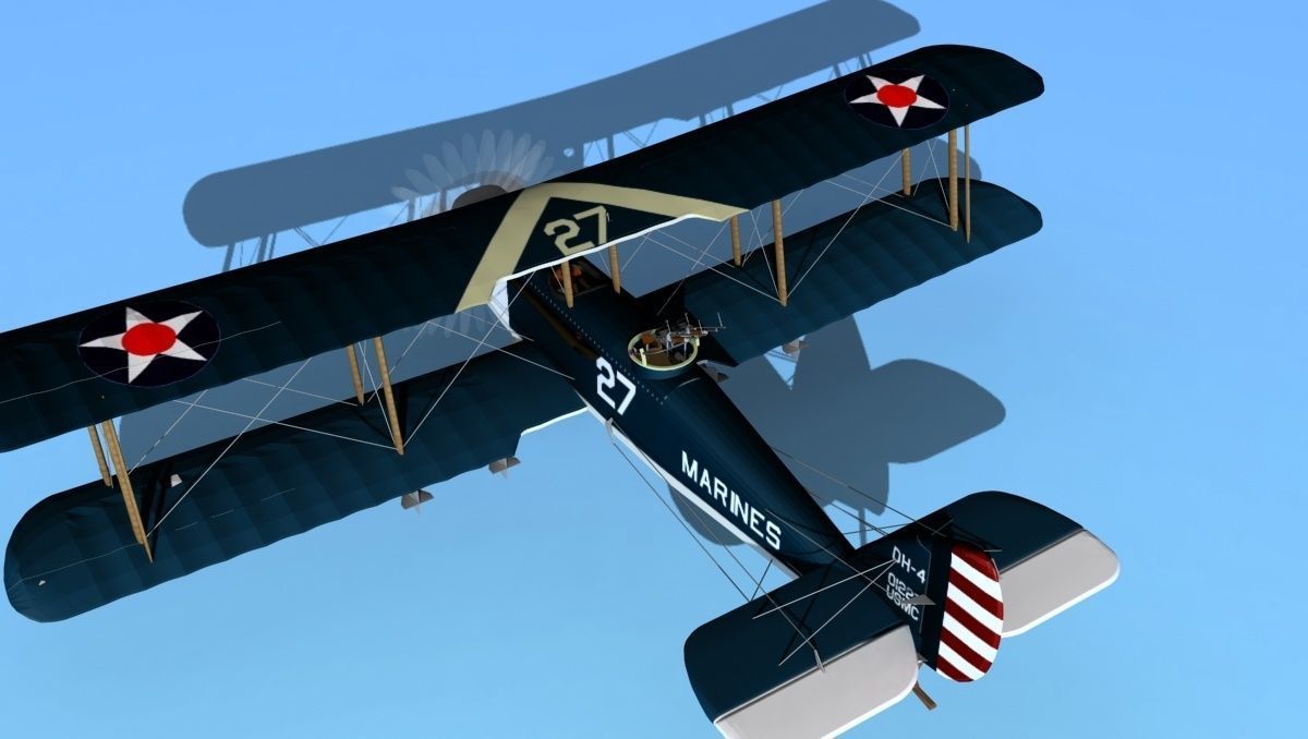 Airco DH-4 Bomber US Marines 3D model_7