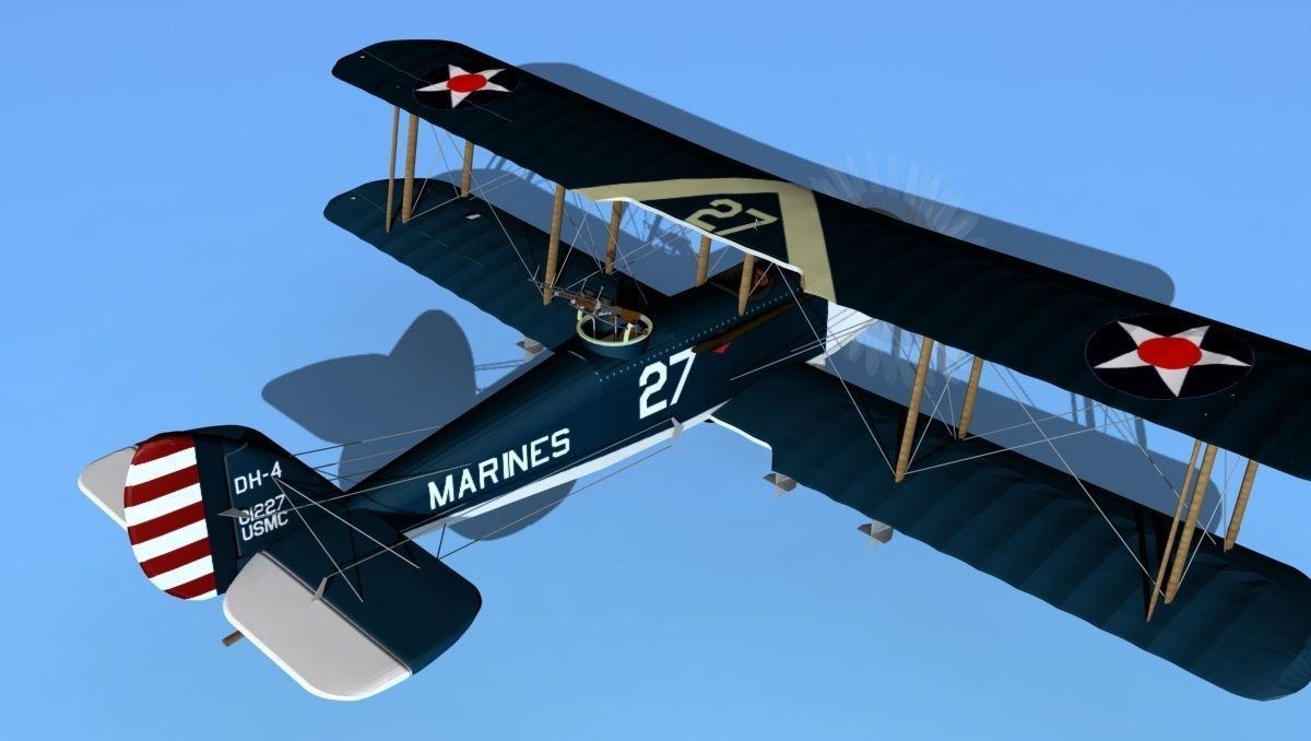 Airco DH-4 Bomber US Marines 3D model_5