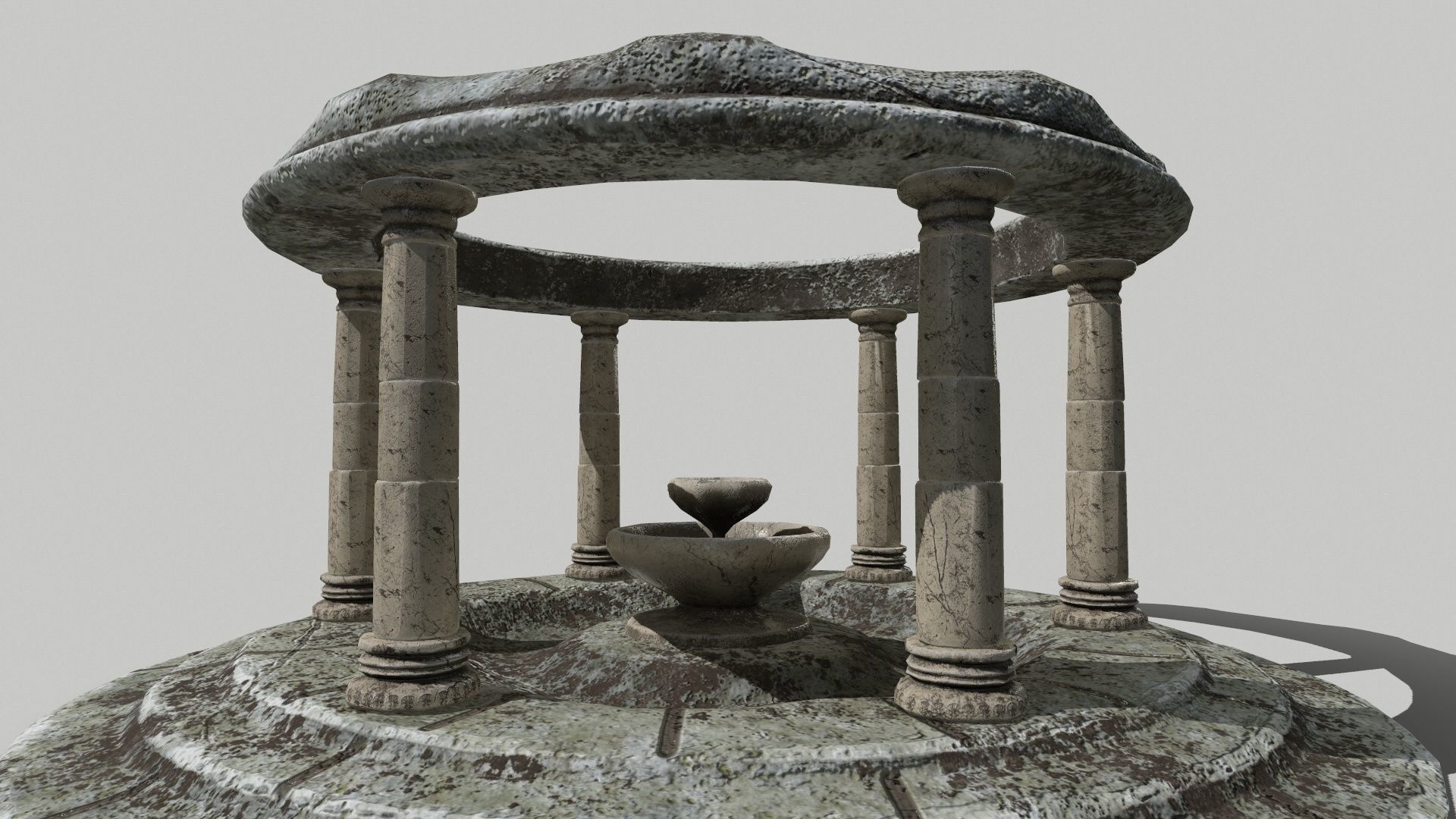 Altar Set stone wheel Low-poly 3D model_5