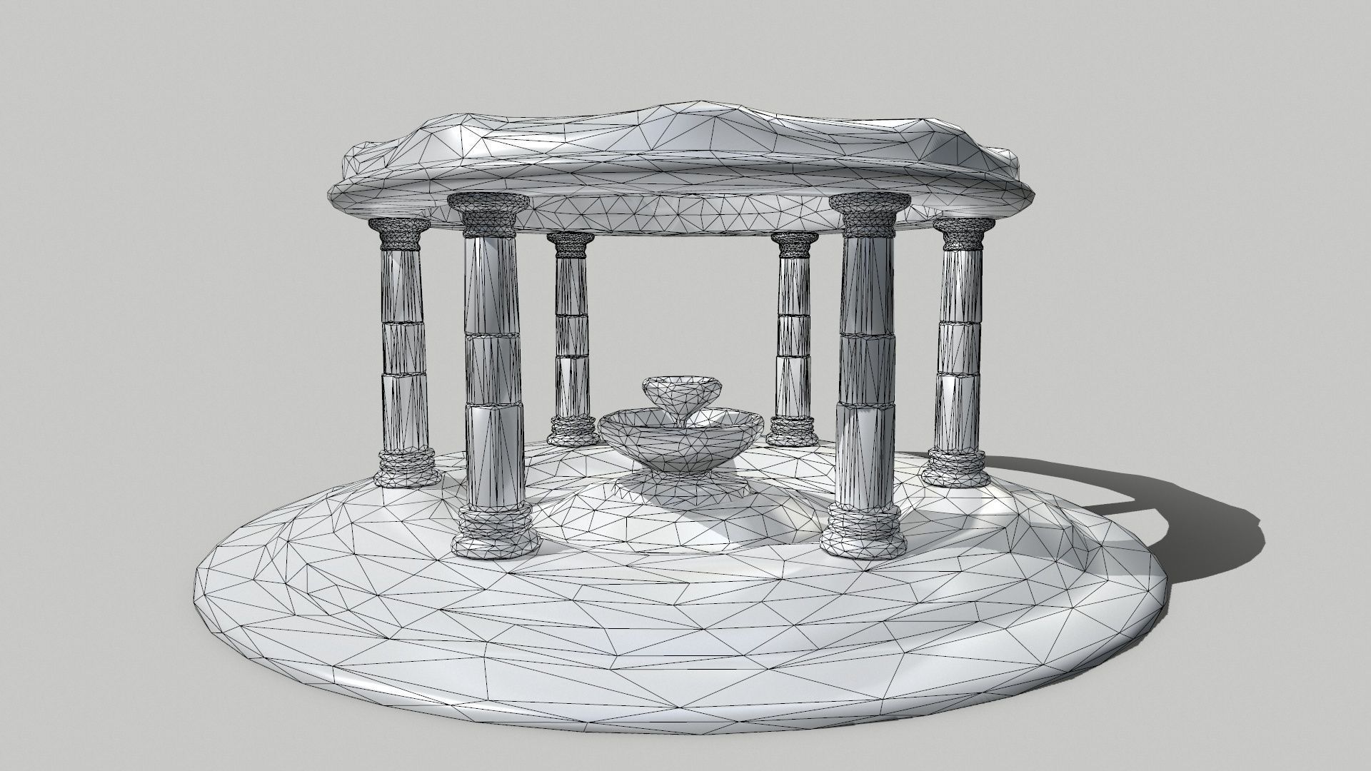 Altar Set stone wheel Low-poly 3D model_18