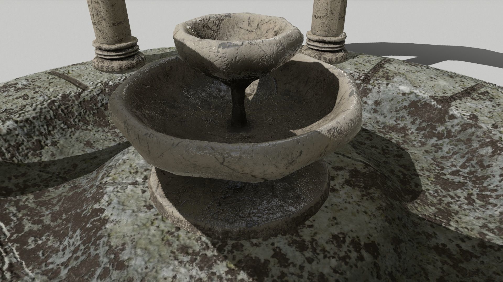 Altar Set stone wheel Low-poly 3D model_7