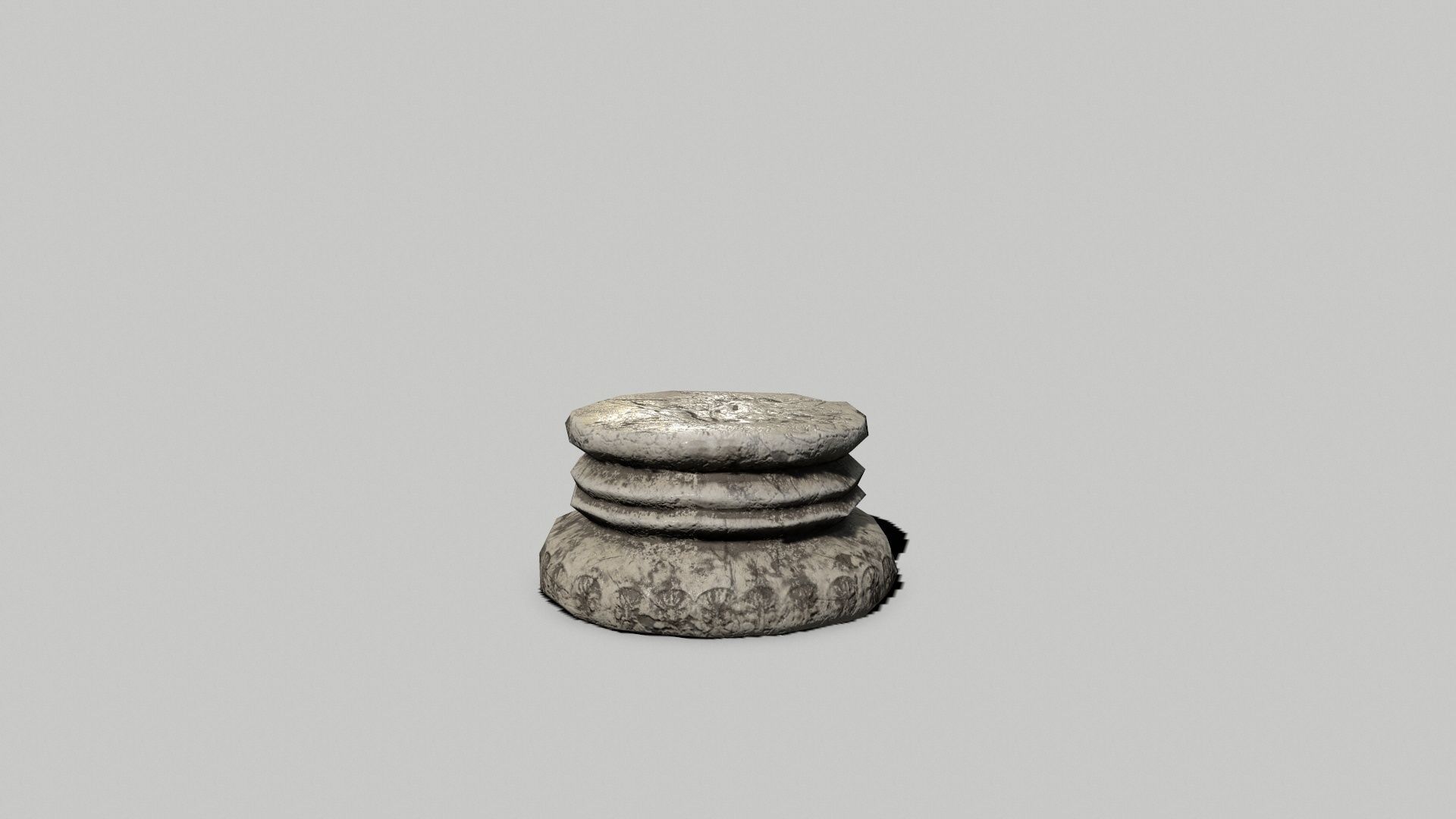 Altar Set stone wheel Low-poly 3D model_11