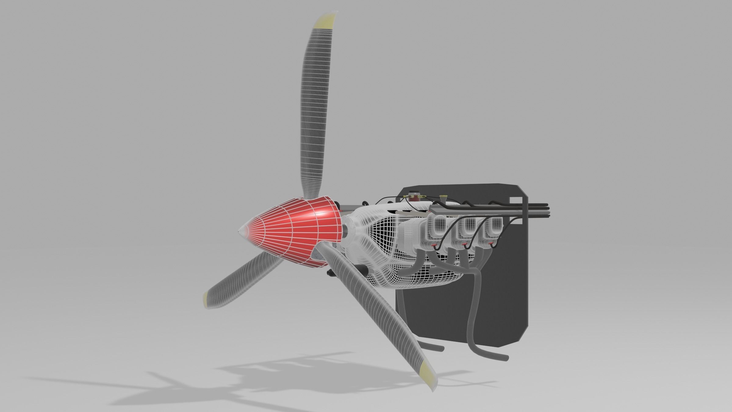 Lycoming O-540 Low-poly 3D model_6
