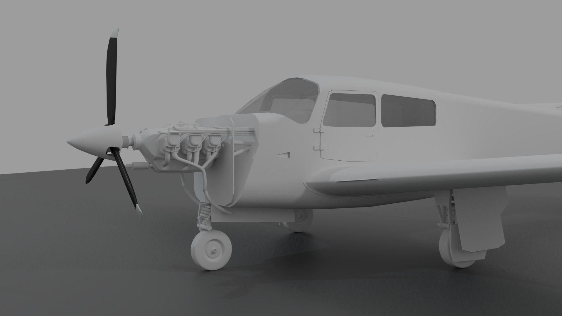 Lycoming O-540 Low-poly 3D model_5
