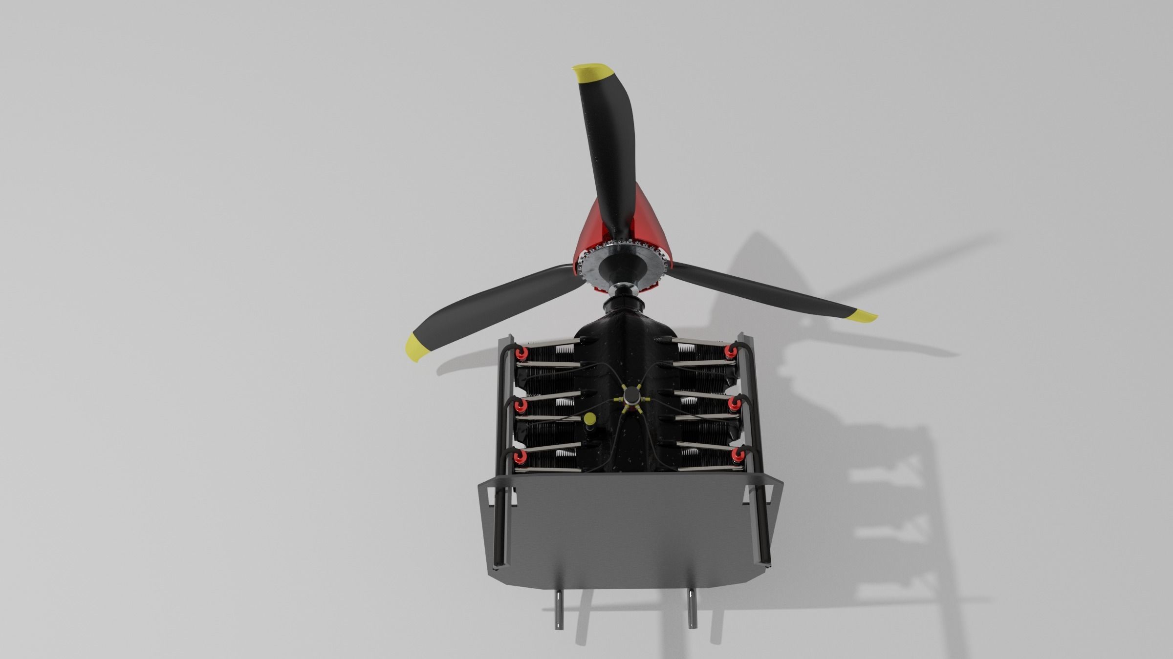 Lycoming O-540 Low-poly 3D model_2