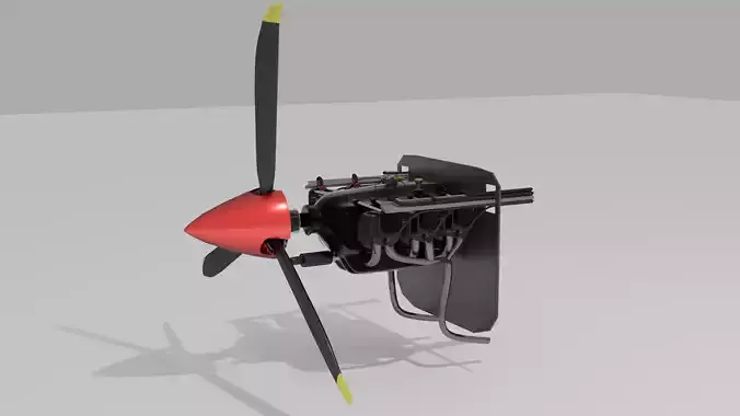 Lycoming O-540 Low-poly 3D model