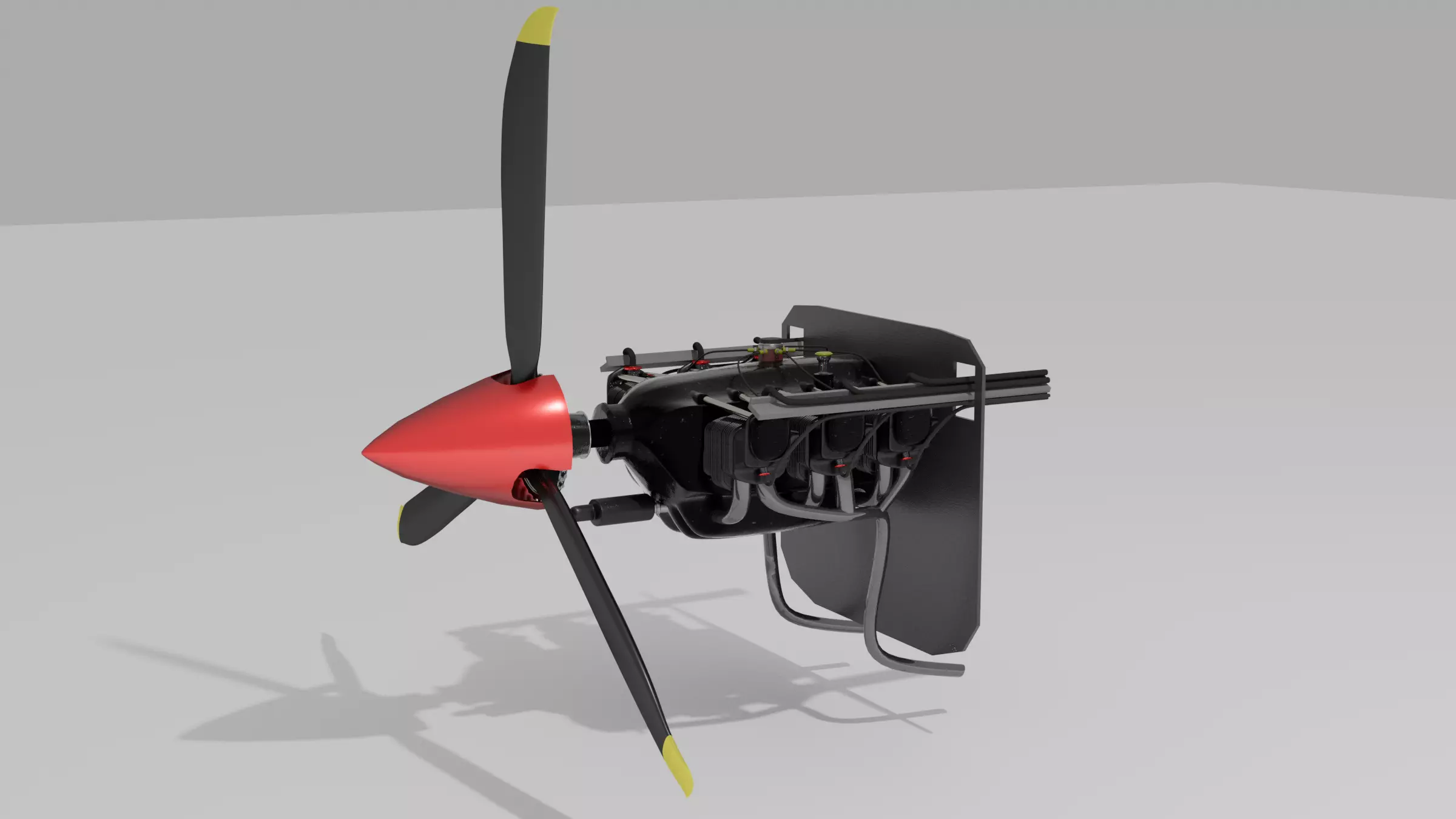 Lycoming O-540 Low-poly 3D model_0
