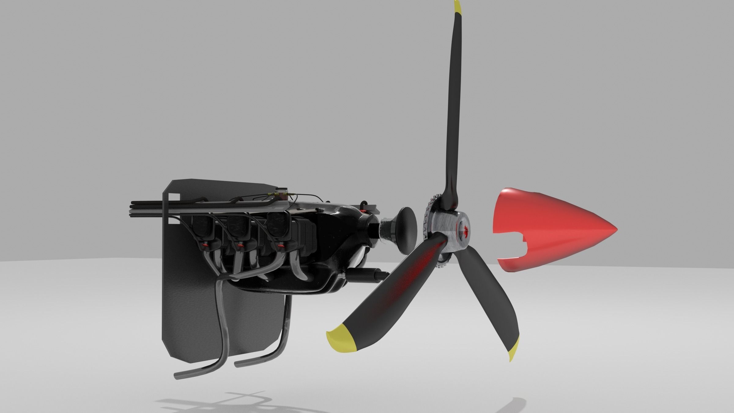 Lycoming O-540 Low-poly 3D model_4