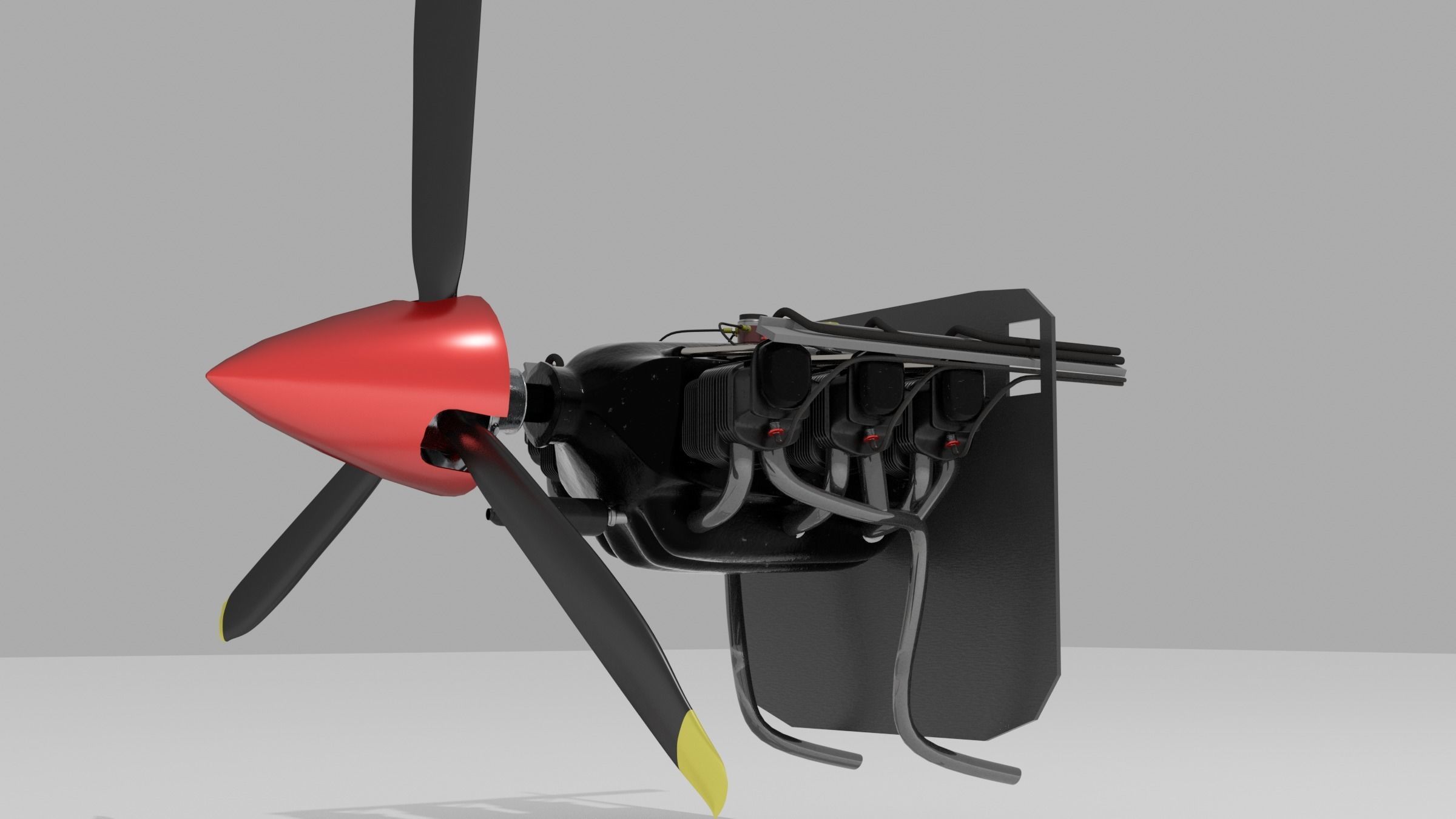 Lycoming O-540 Low-poly 3D model_3