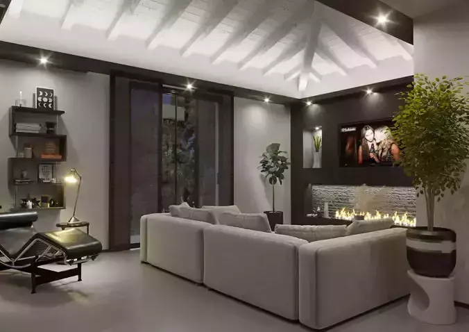 Fireplace living 3D model