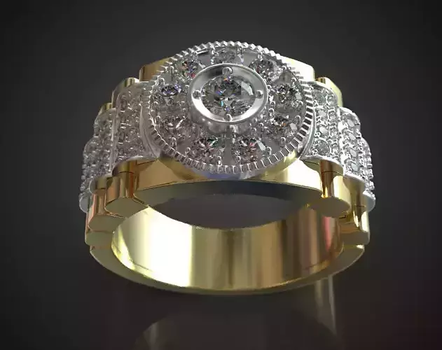Watch band diamond ring 3D print model