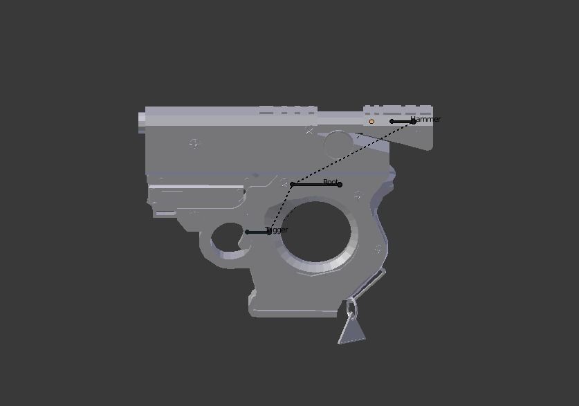 Sci Fi Psitol -Rigged- Ready for Video Games Low-poly 3D model_4