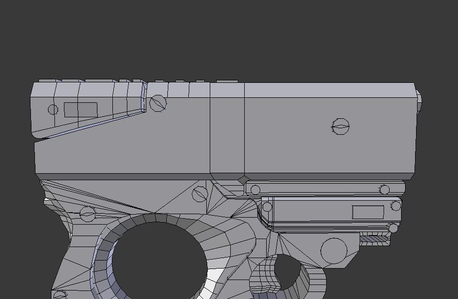 Sci Fi Psitol -Rigged- Ready for Video Games Low-poly 3D model_16