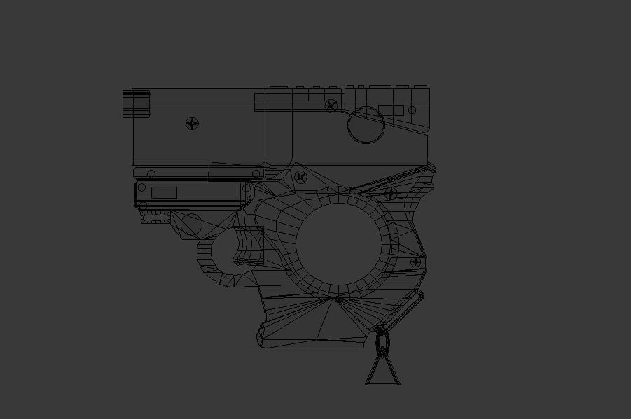 Sci Fi Psitol -Rigged- Ready for Video Games Low-poly 3D model_15