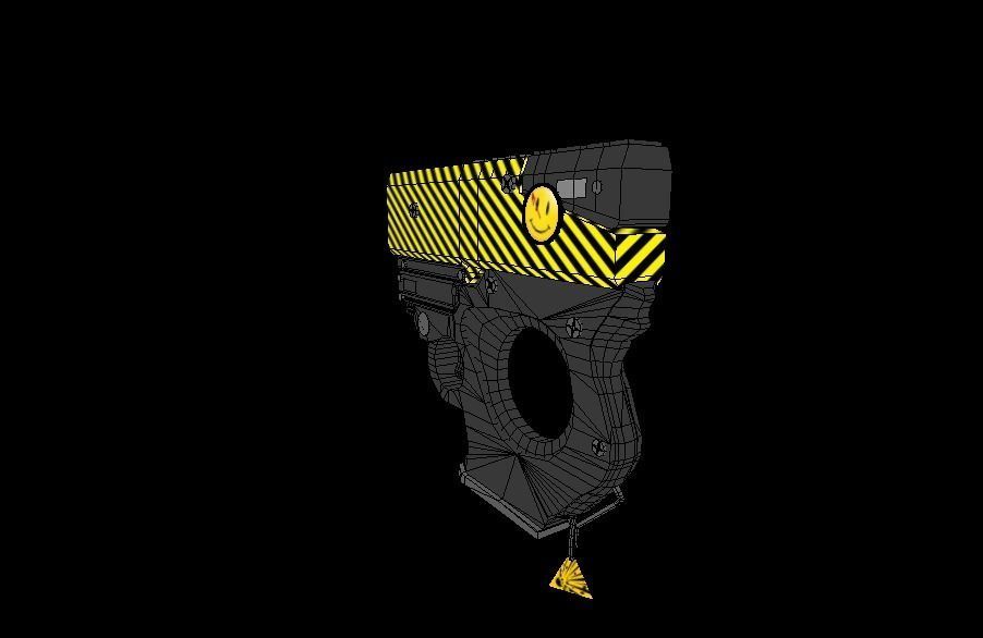 Sci Fi Psitol -Rigged- Ready for Video Games Low-poly 3D model_13