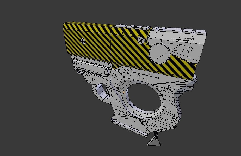 Sci Fi Psitol -Rigged- Ready for Video Games Low-poly 3D model_9
