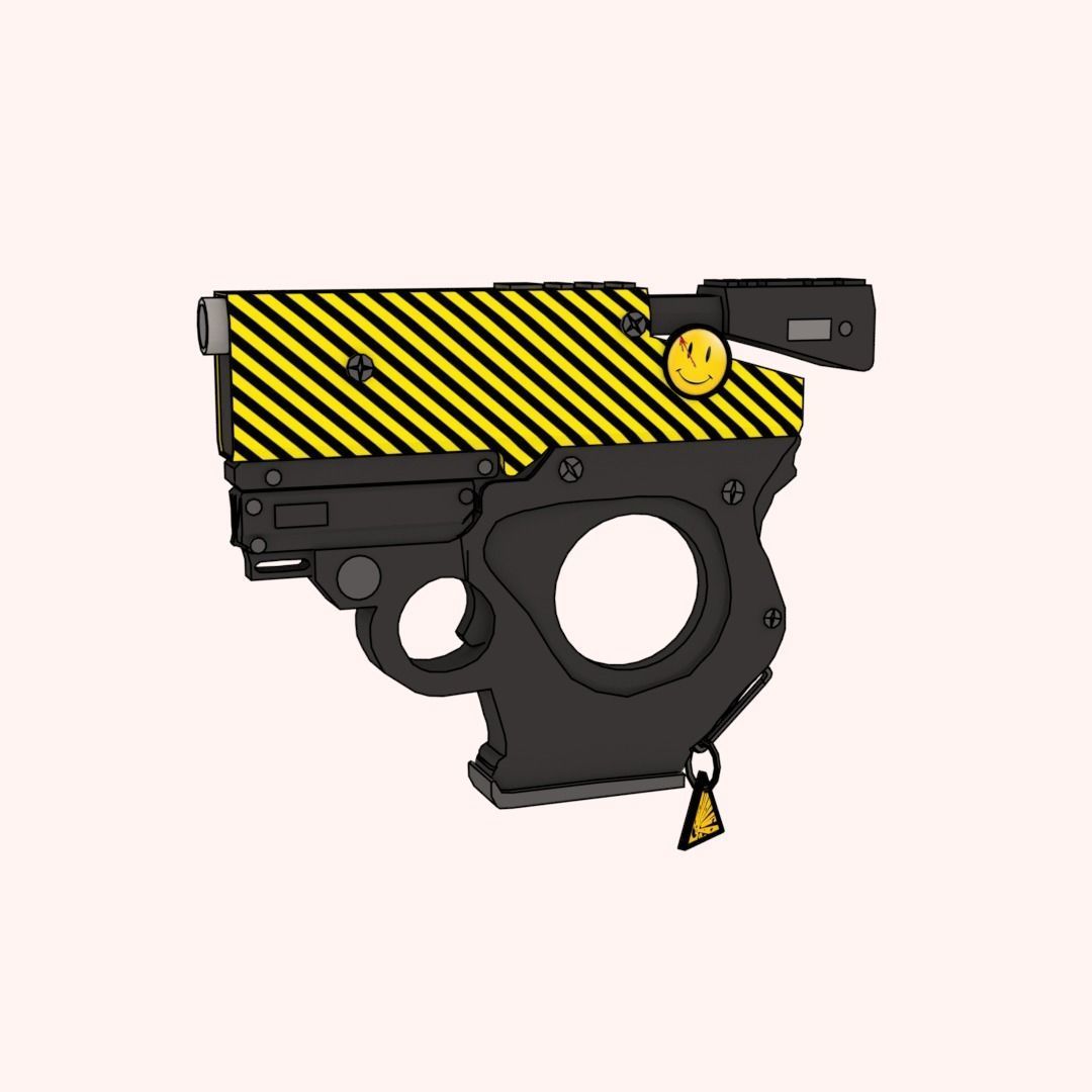 Sci Fi Psitol -Rigged- Ready for Video Games Low-poly 3D model_1