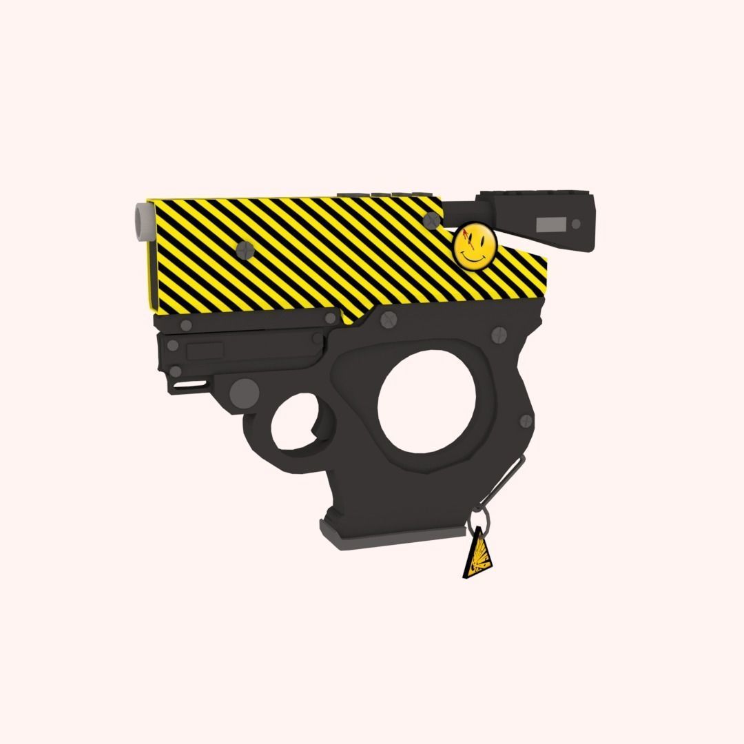 Sci Fi Psitol -Rigged- Ready for Video Games Low-poly 3D model_3