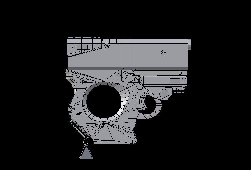 Sci Fi Psitol -Rigged- Ready for Video Games Low-poly 3D model_7