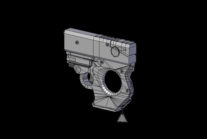 Sci Fi Psitol -Rigged- Ready for Video Games Low-poly 3D model_12