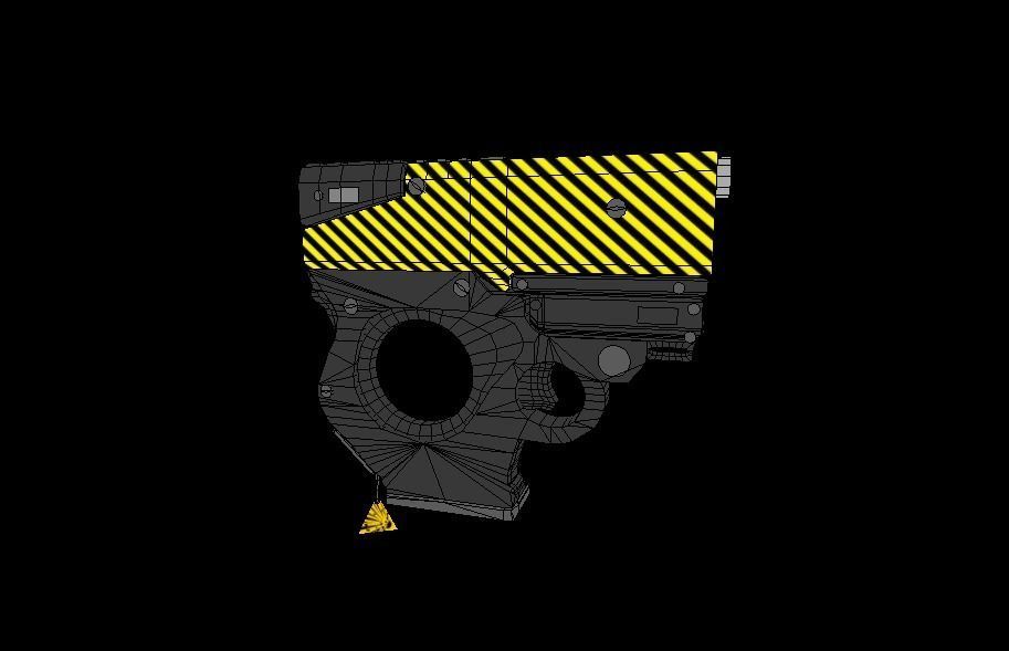 Sci Fi Psitol -Rigged- Ready for Video Games Low-poly 3D model_14