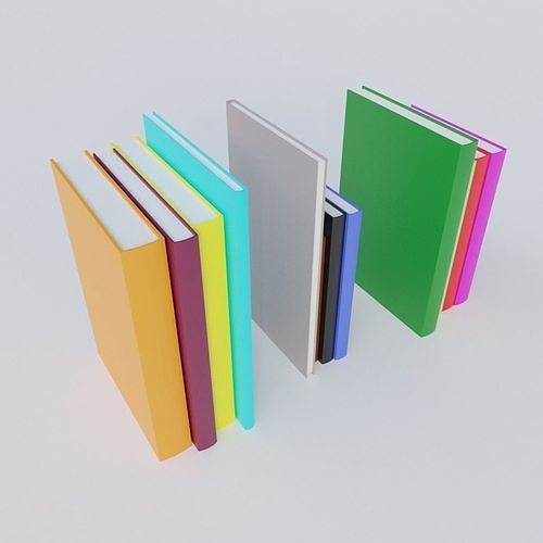 Colorful Books Low-poly 3D model