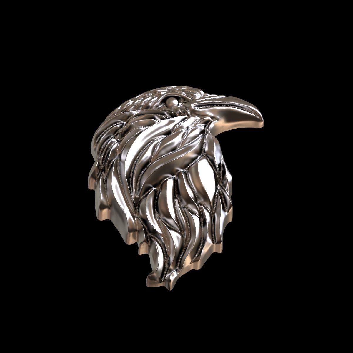 Raven relief pendant 3D print model 3D print model_12