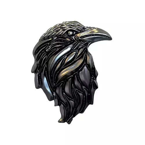 Raven relief pendant 3D print model 3D print model