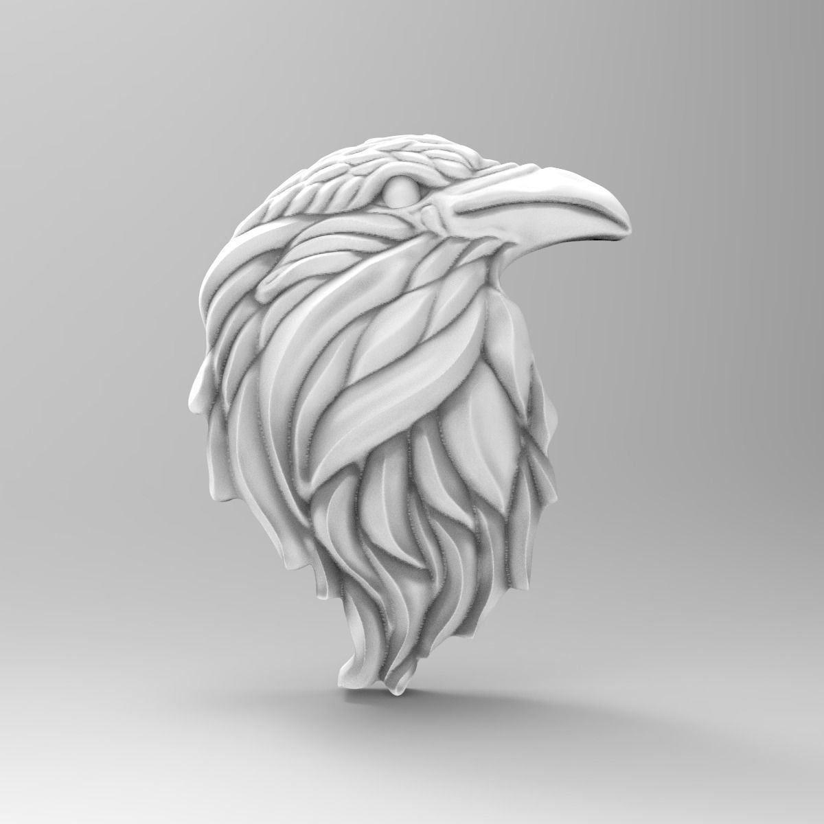Raven relief pendant 3D print model 3D print model_27