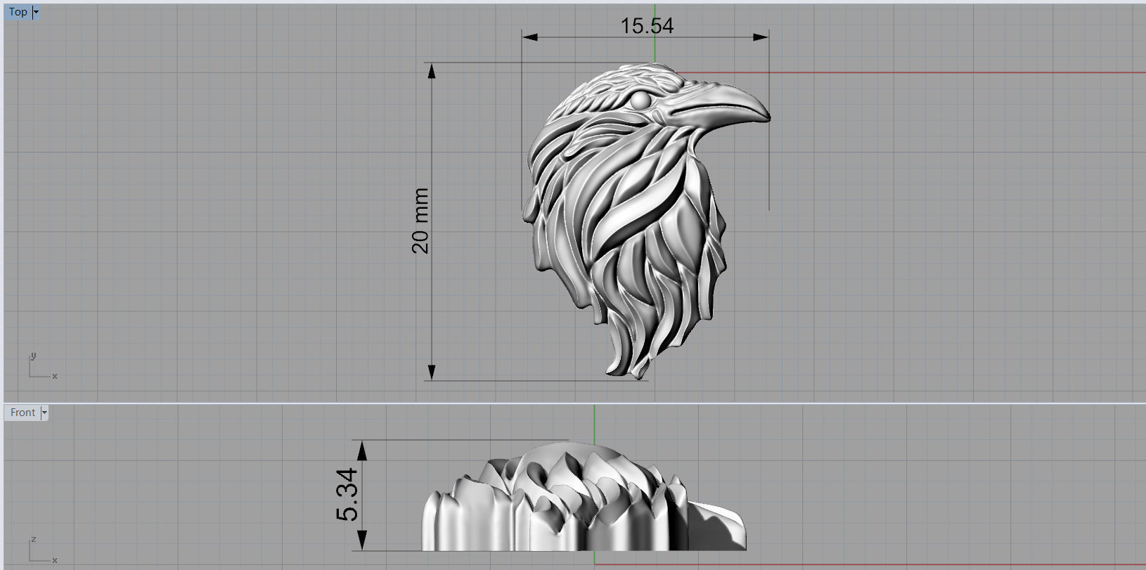 Raven relief pendant 3D print model 3D print model_6