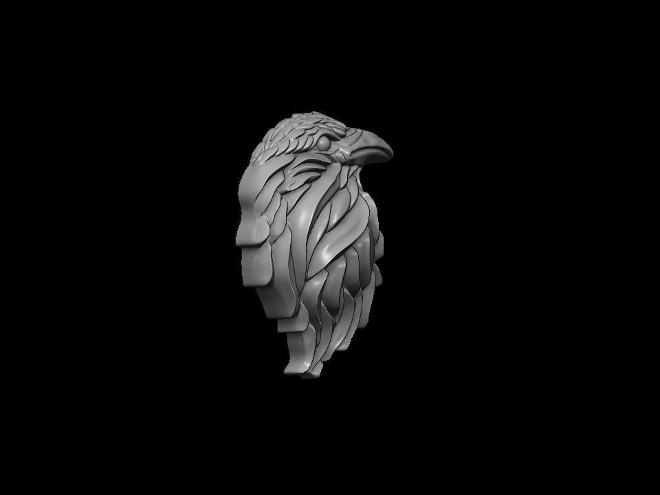 Raven relief pendant 3D print model 3D print model_17