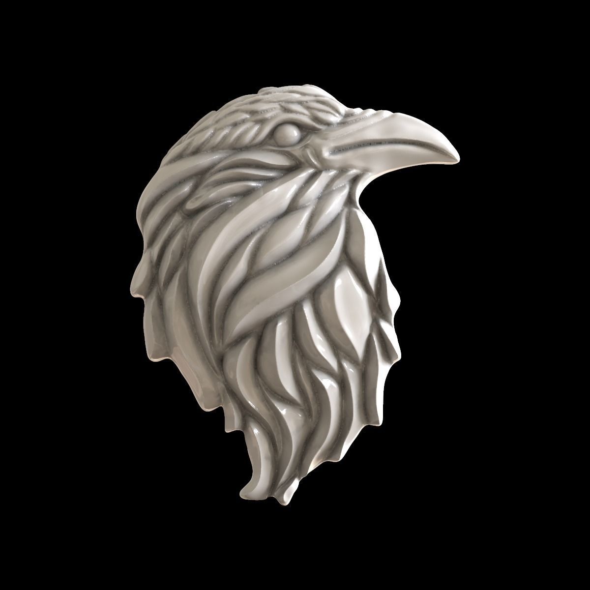 Raven relief pendant 3D print model 3D print model_2
