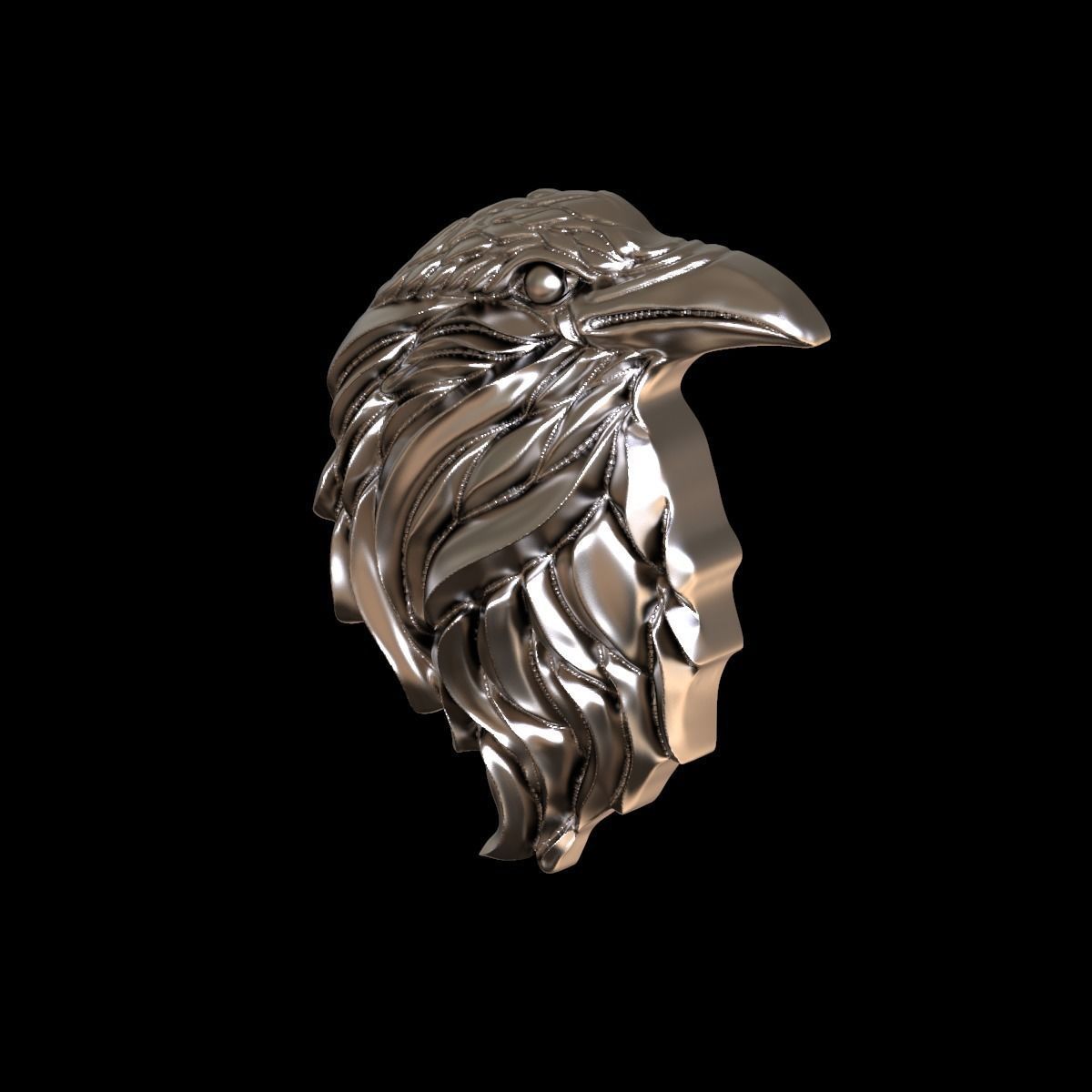 Raven relief pendant 3D print model 3D print model_15